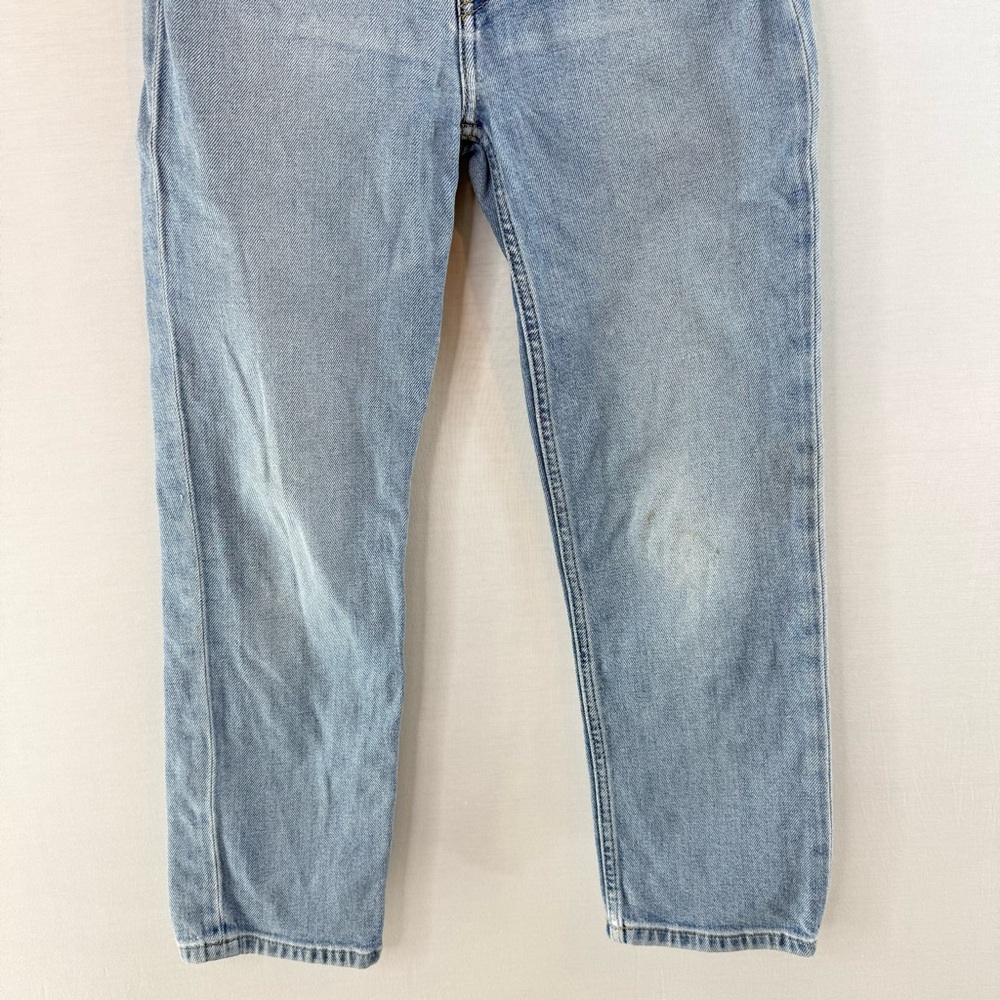 RE/DONE Faded Sky Blue High Rise Cropped Button Fly Jeans with Vintage Look - Picture 3 of 13